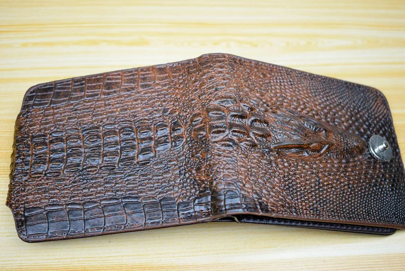 Mens denarnice usnje resnično kratka torbici billetera hombre moške denarnice vintage stil cartera hombre krokodil Alligato portemonne