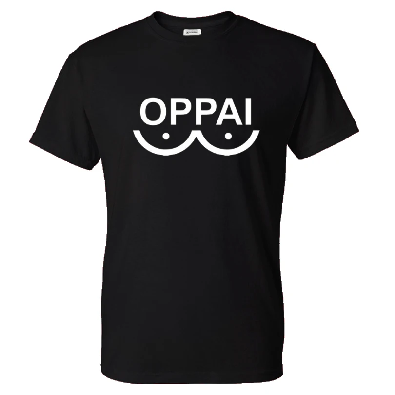 Moda OPPAI Pismo Vzorec Natisnjeni T-shirt Anime En Udarec Moški Moški/Ženske Priložnostne O-Vratu Ulične Bombaž Tshirt Hip Hop Tees