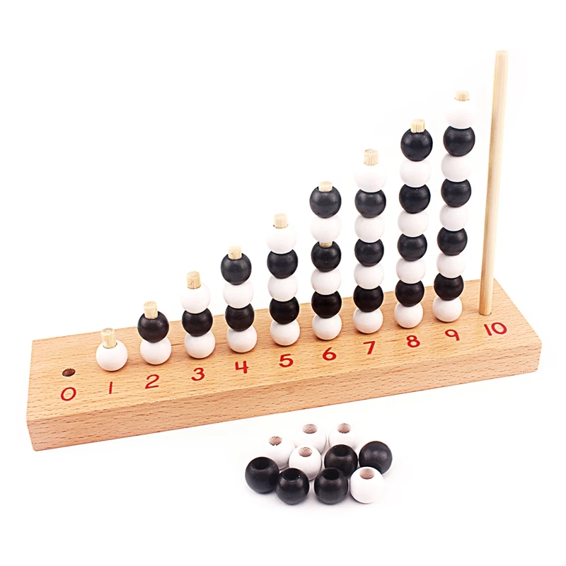 Montessori Baby Matematike Igrača 1-10 Čudno in Celo Digitalnimi Število White & Black Kroglice Šah Odbor Lesene Igrače Zgodaj Predšolski Otroci