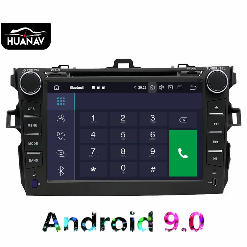 Najnovejši Android9.0 Avto DVD predvajalnik, GPS navigacija Za Toyota Corolla 2007-2013 avtoradio, predvajalnik Večpredstavnostnih glavo uint magnetofon