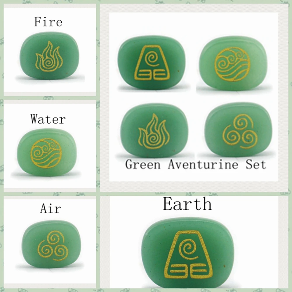 Naravni Kristal Engrave Ogenj/Zrak/Voda/Zemlja 4 Element Vzorec Vedeževanje Kamen Obesek Dekoracijo Verske Reiki Nakit