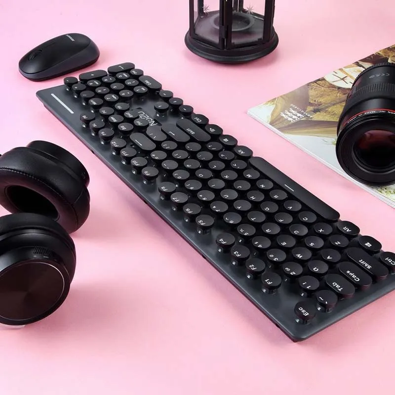 Nove Lige N520 Brezžični Punk Mehansko Ročno Tipkovnico ergonomic keyboard tipkovnica in miška igre na srečo