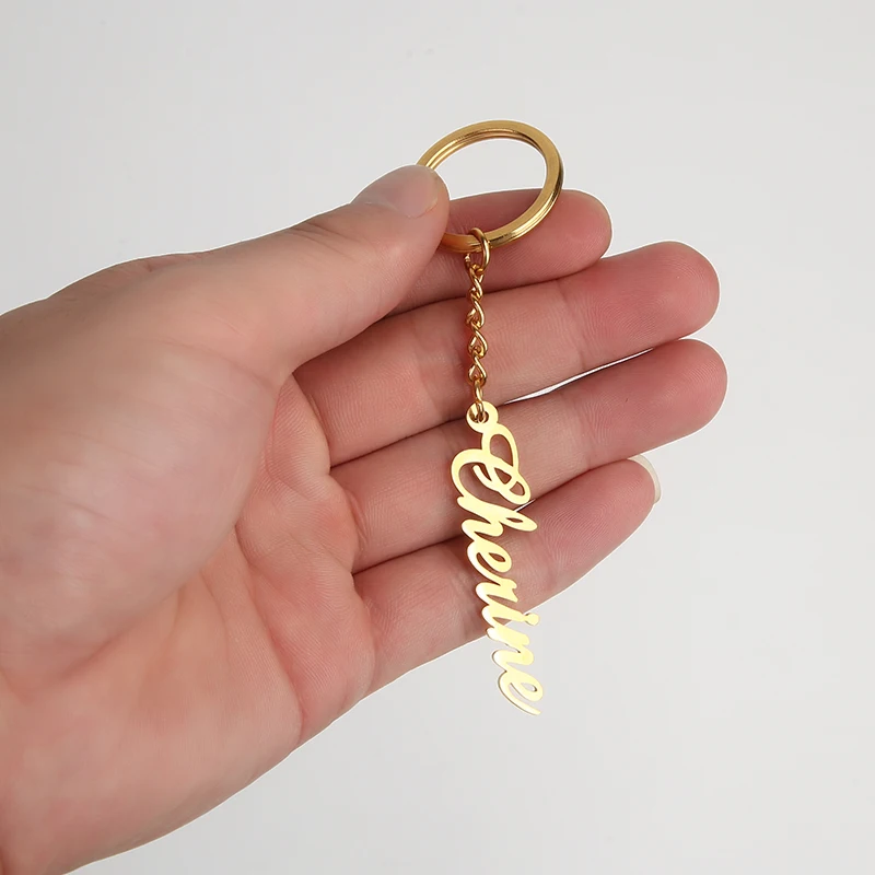 Novo Osebno Ime po Meri Pismo obesek za ključe iz Nerjavečega Jekla Ključnih Verige Za Ženske Človek Dnevno Nakit Anti-izgubil Keychain