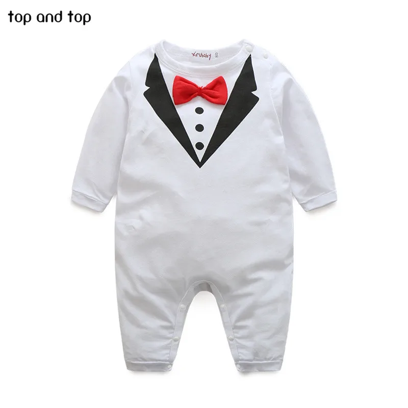 Novo čisti bombaž Otroška Oblačila, Bow tie oblikovanje Otroške igralne obleke Infantil babi fant jumpsuit Novorojenih Dojenčkov, igralne obleke