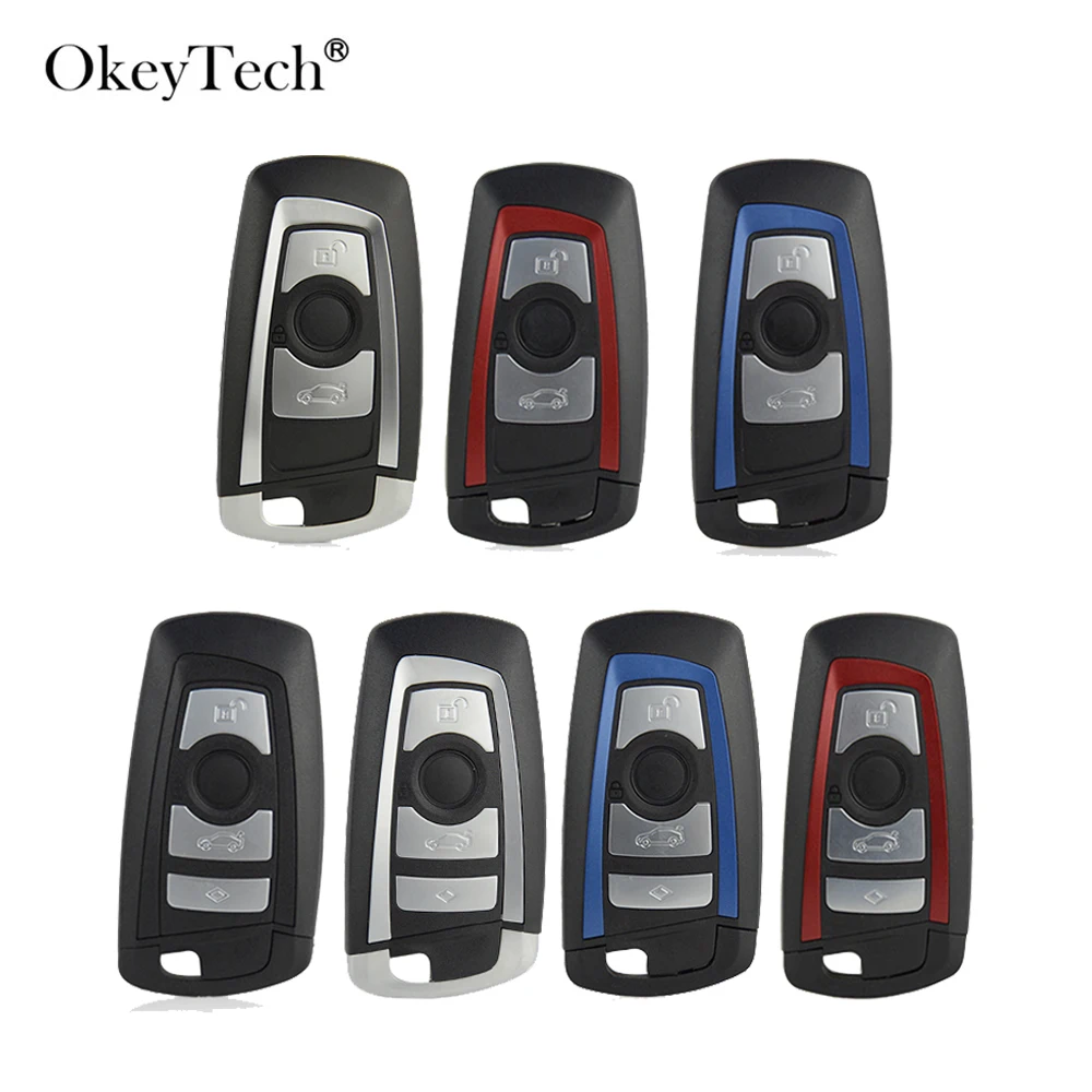 OkeyTech 3/4 Gumb Smart Remote Avto Ključ Lupini Fob Za BMW CAS4 F 3 5 7 Series E90 E92 E93 X5 F10 F20 F30 F40 Tipko Primeru Zajema