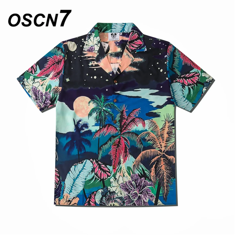 OSCN7 Priložnostne Tiskano Majico s Kratkimi rokavi Moški Ulica 2020 Havajih Plaži Oversize Ženske Modni Harujuku Srajce za Moške CSD37