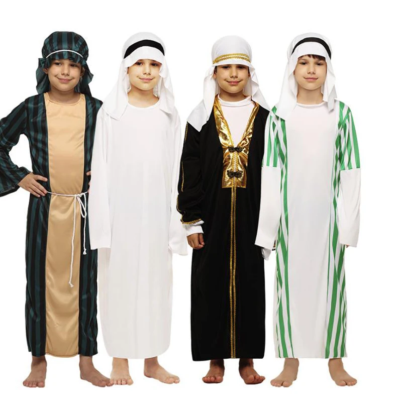 Otroci Arabski Arabskem Kostum Bližnjem Vzhodu Kostum Haljo Fant Otrok Princ Oblačila Halloween Carnival Cosplay Otrok Musliman Kostumi