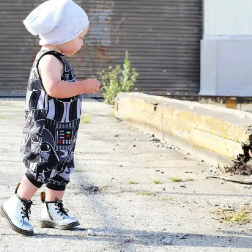 Otroci Baby Fantje Romper Poletje brez Rokavov Krog Vratu Black Fant Oblačila igralne obleke Obleke Obleko 0-3Y Stilsko Oblačila