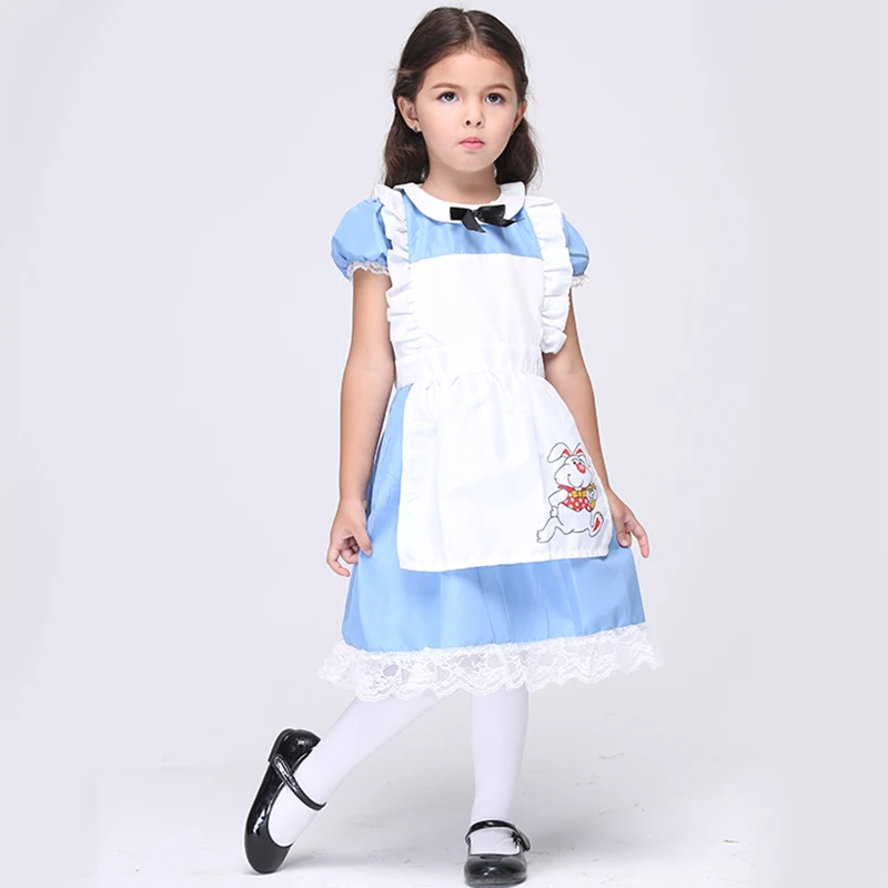 Otroci otroški Halloween Oblačila Alice V Čudežni deželi Kostum Devica Lolita pustna Cosplay Obleke za Dojencek Dekliška