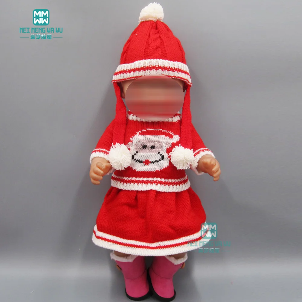 Otroška oblačila za punčko fit 43-45 cm Ameriška lutka in novo rojen lutka dodatki modni pulover Božič tri-kos