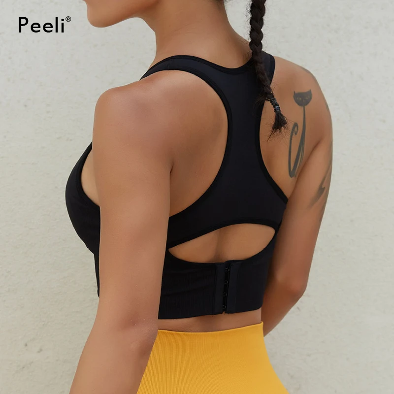 Peeli Fitnes Športnih Modrc Ženska Push Up Trdna Backless Joga Modrc Teče Telovadnici Zapestnica Usposabljanje Vaja Femme Perilo Crop Tops