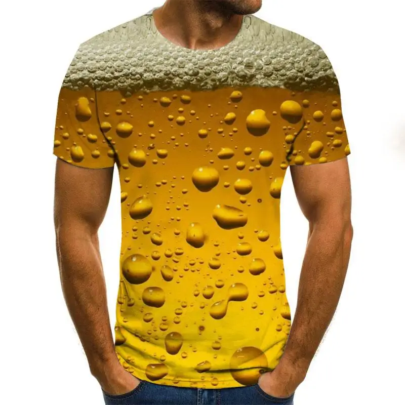 Pivo 3D Tiskanje T Shirt je Čas Pismo Ženske, Moške Smešno Novost T-shirt Kratek Rokav Vrhovi Vrhnja obleka Oblačila