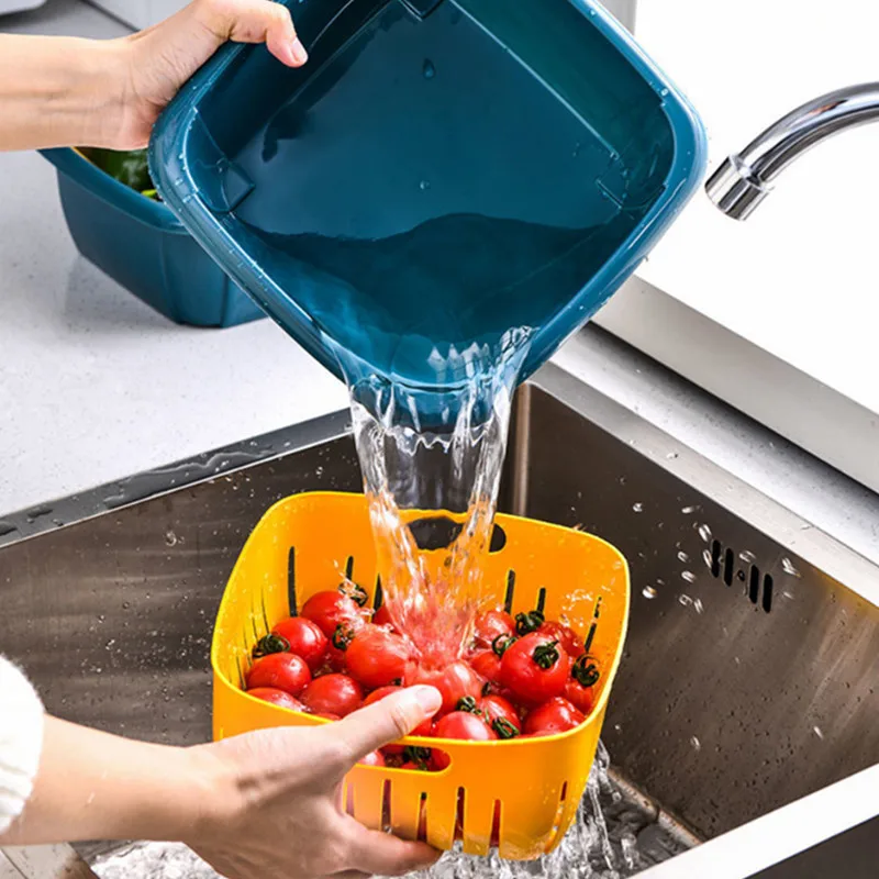 Pomivalno korito filter neto odtok zelenjave, sadja možganov košarico Hladilnik, gospodinjski Kuhinja Plastičnih pranje zelenjave bazena