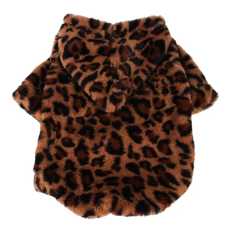 PUOUPUOU Leopard Pet Oblačila za Pse, Toplo Kostum Srčkan Risanka Obleke za Majhne, Srednje Pse Oblačila Suknjič Ropa Par Perro XS-XXL