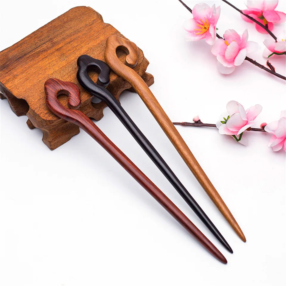 Retro Kitajski Ročno izrezljane cvet Lase palico Bob Ročno letnik Ženske, nakit Kitajski lase, igle Darilo z naravne dišave