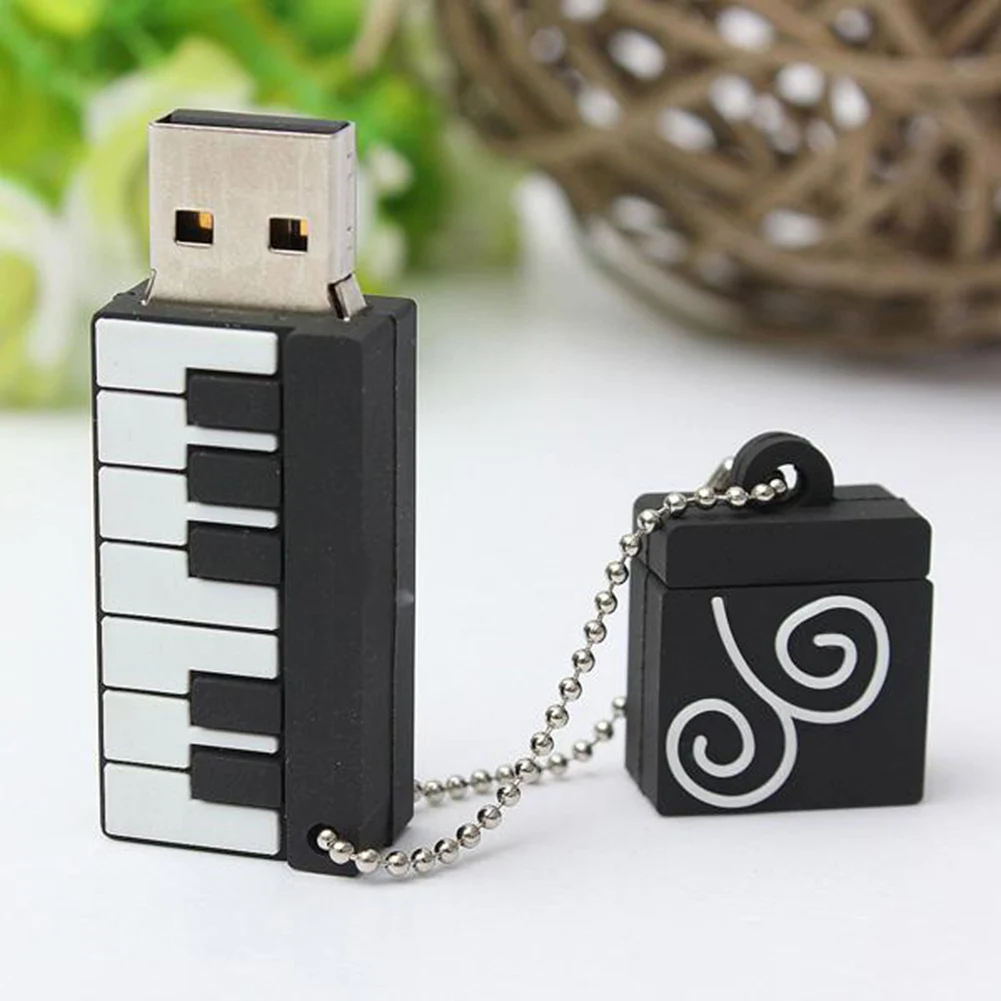 Risanka Mini Klavir Keychain USB 2.0 Flash Disk 64 G U Disk Memory Stick Pero Plastične Lupine Tipko Keychain obroč