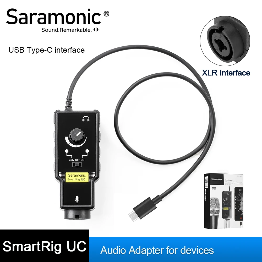 Saramonic SmartRig XLR Mikrofonski Preamplifier Zvočna kartica Mešalnik Preamp & Kitara Vmesnik za DSLR Fotoaparat iPhone 7 7s 6 iPad