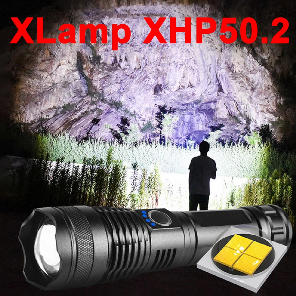 Super Svetla Xhp50.2 Najbolj Močna Led Svetilka Xhp50 Taktično Svetilko, Baklo Izposoja Luč 18650 Polnilna Luč Bliskavice