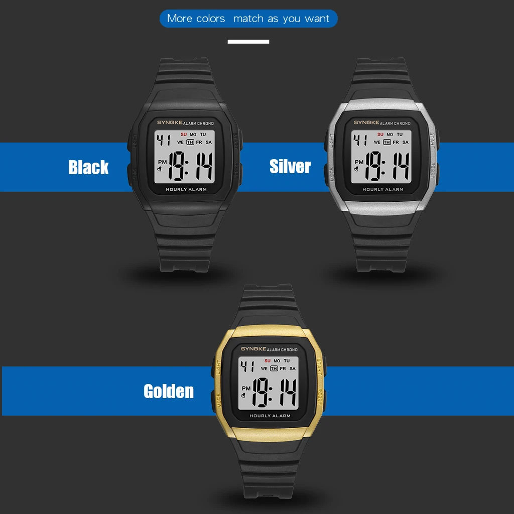 SYNOKE Kvadratnih Digitalne Ure Moških LED Nepremočljiva Anti-Shock Moške Športne Watch Priložnostne Velike Izbiranje Elektronska Ura Relojes Hombre