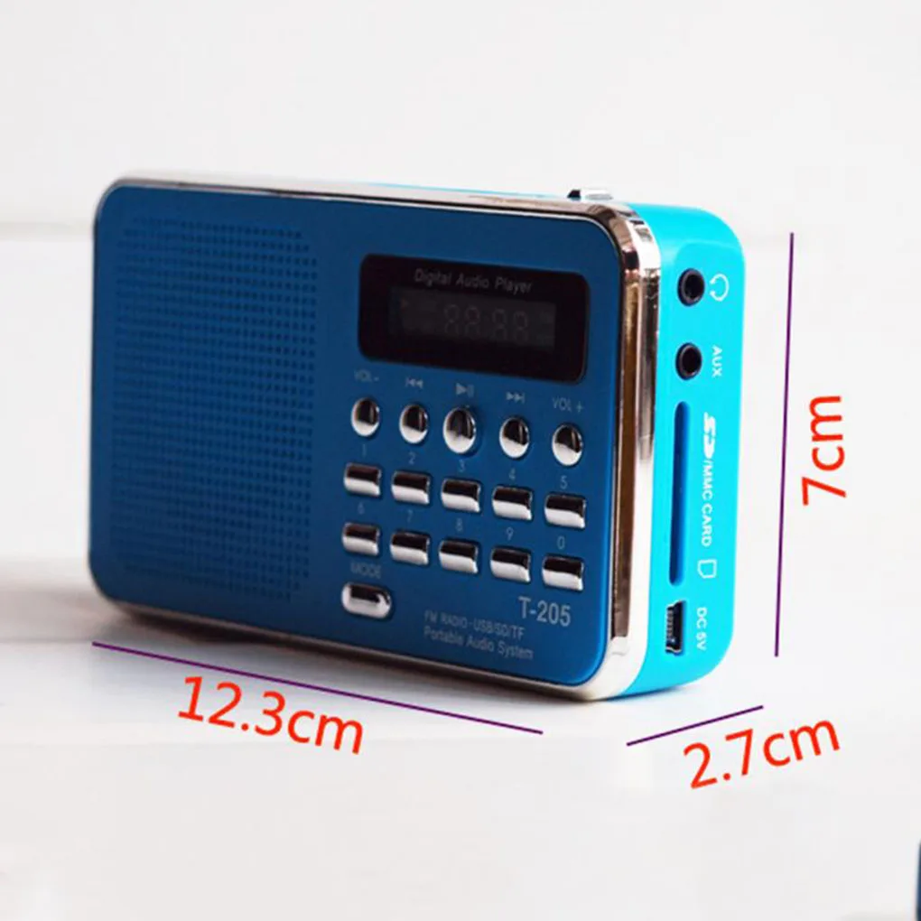 T-205 FM Radijski Sprejemnik Prenosni Hi-fi Kartice Zvočnik Digitalne Glasbe MP3 Zvočnik za Kampiranje, Pohodništvo Prostem Športov