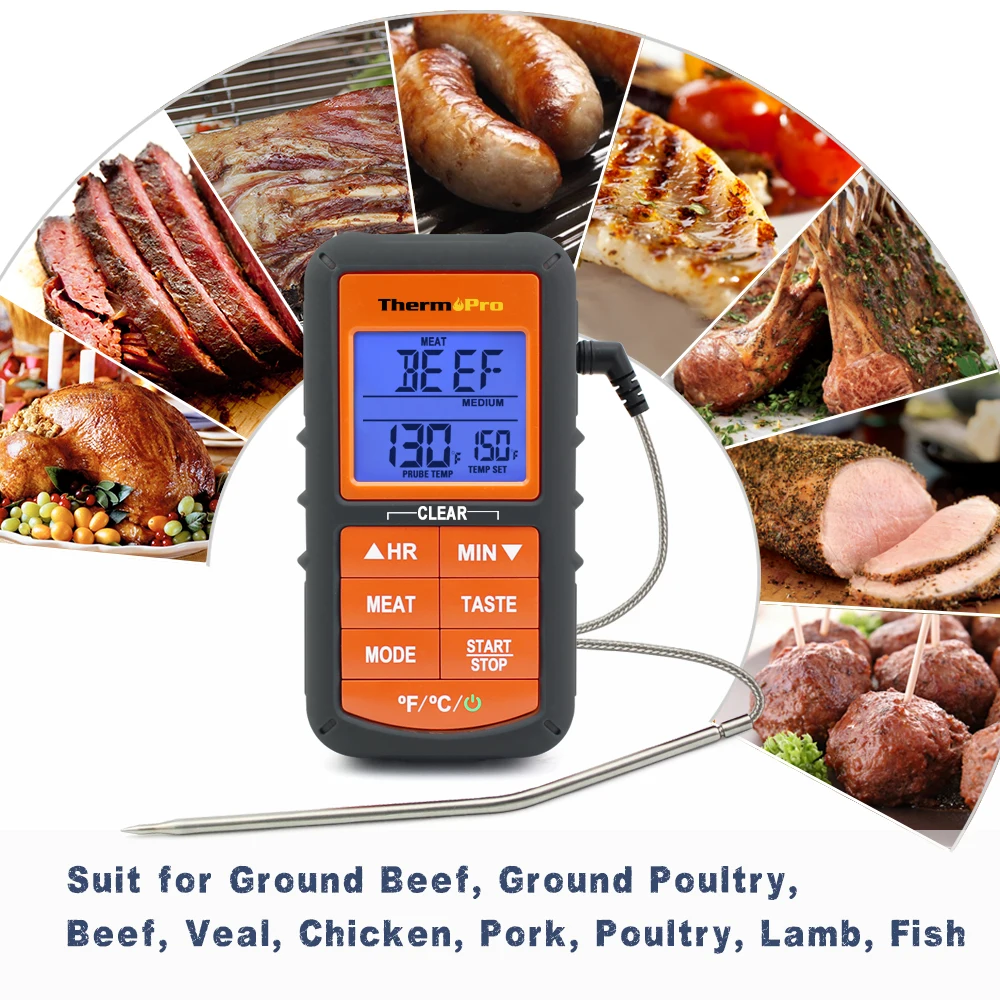 ThermoPro TP06S Digitalni Kuhinja, Kuhanje Termometer Eno Sondo Hrane, Mesa Termometer s Samosprožilcem/Alarm za Temperaturo Za peko na žaru