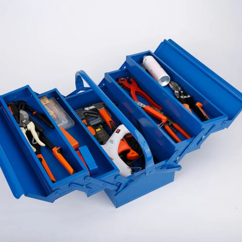 Toolbox železa prenosni večnamenska zložljiva kovinska škatla za orodje Vzdrževanje Gospodinjstva Elektrikar Anti-padec Orodje primeru