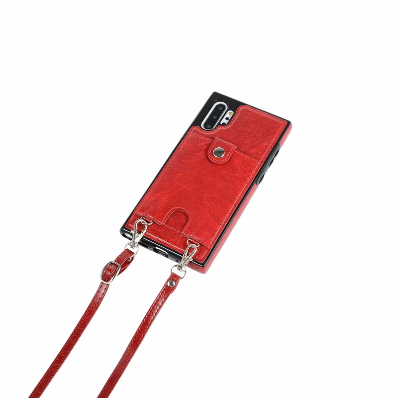 Usnje moda Imetnik Kreditne Kartice Crossbody Trak Denarnico, Telefon Primeru za Samsung Note 20 S20+ S10 S8 S9 S7 Rob Opomba 10 Plus 8 9