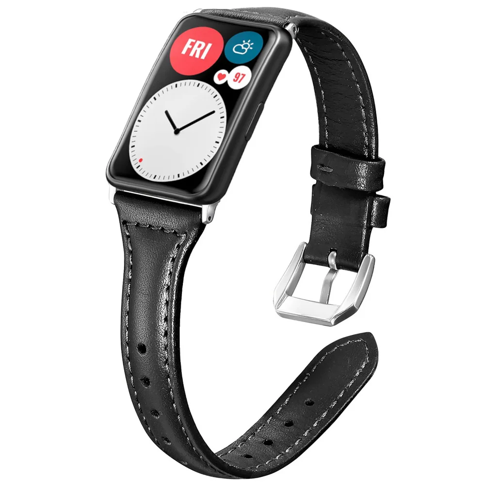 Usnjeni Trak Za Huawei Watch PRILEGAJO pasu smartwatch Pribor Pravega Usnja manšeta zapestnica Huawei Watch fit 2021 band