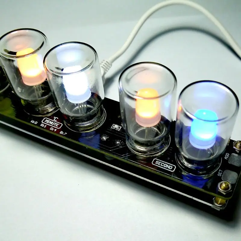 Ustvarjalne RGB Barvni Ure Kompleti 51 SCM DIY Elektronskih Kit Pisane Luči Ure