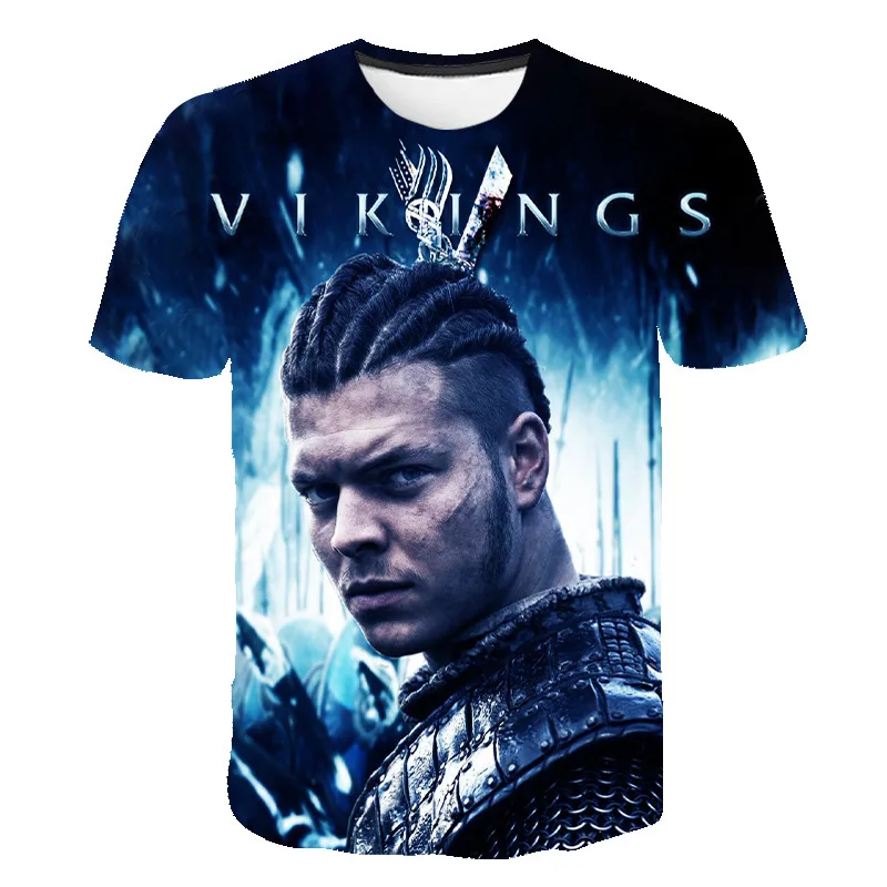 Vikingi T Shirt Poletne Moške, Ženske, Otroke, Ragnar Lothbrok 3D Tiskanih TV Kratek Rokav T-Shirt Otroci Vrhovi Moda Priložnostne Tees
