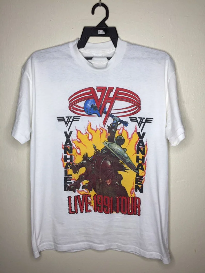 Vintage Van Halen Tour Super Redkih Mens Majica s kratkimi rokavi Velikosti S 234Xl F690