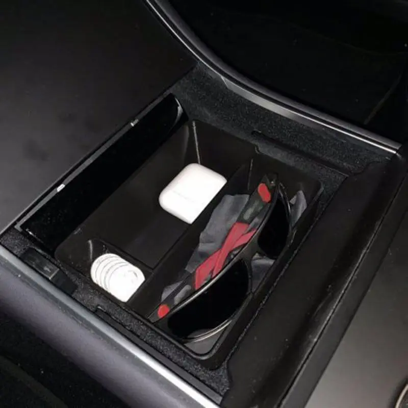 Za Tesla Model 3 Leta 2016 2017 2018 Center Armrest Konzole Organizator Pladenj Škatla za Shranjevanje Kovancev in Sunglass Nosilec za Telefon, Avto Styling
