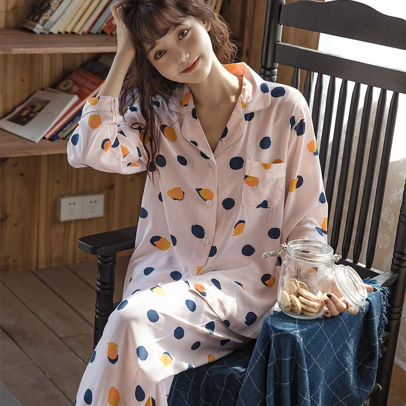 Ženske Pižame Sleepwear Nastavite Jeseni, Pozimi Homewear Obleke Cvet Tiskanja Pižame z Dolgimi Rokavi 2Pieces Cvetlični Domov Storitev Obleke