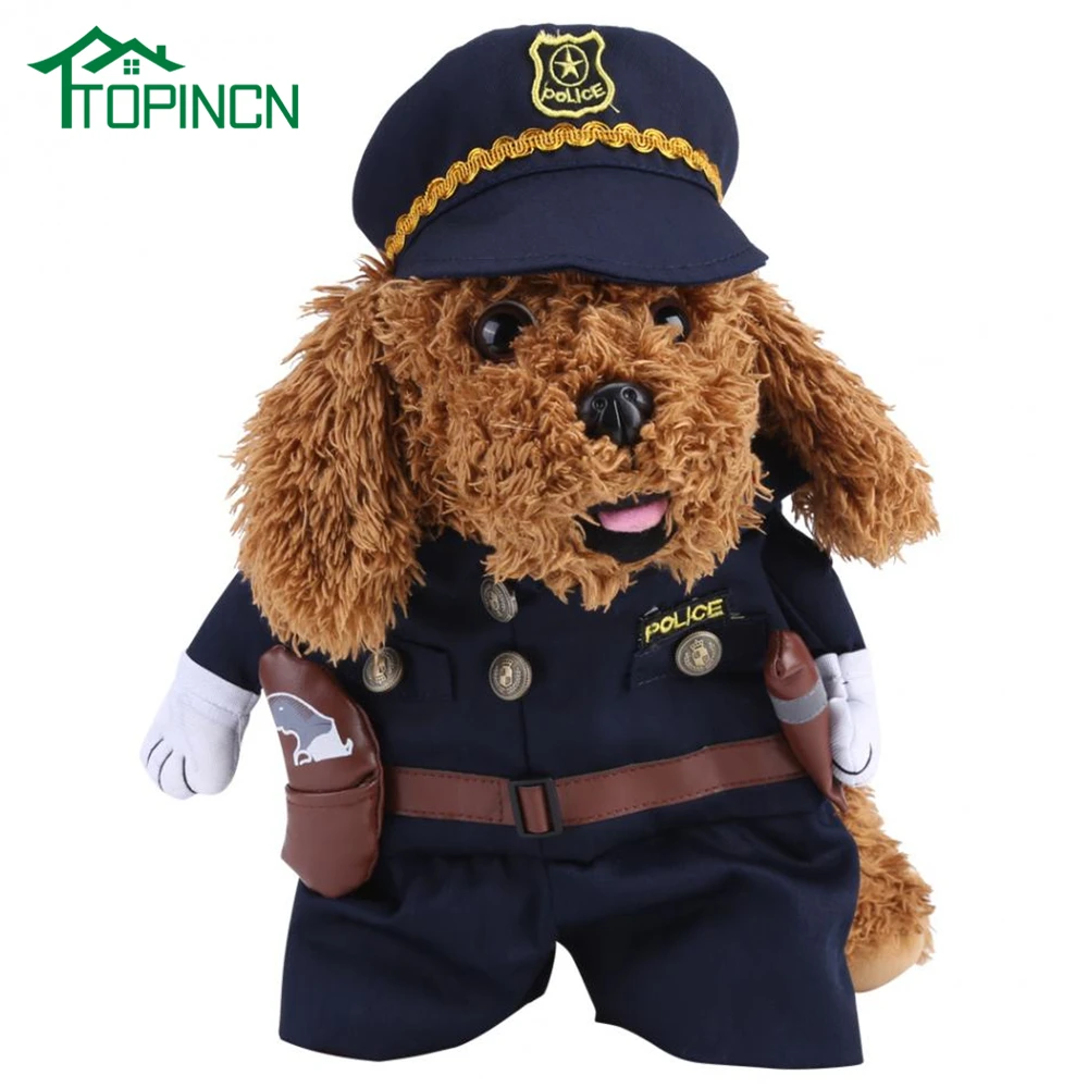 Žival Pes Mačka Kostume Kul Policijsko Uniformo Plašč Halloween Cosplay, Oblačila Za Psiček Psi Temo Stranki Apretiranje Psa Oblačila