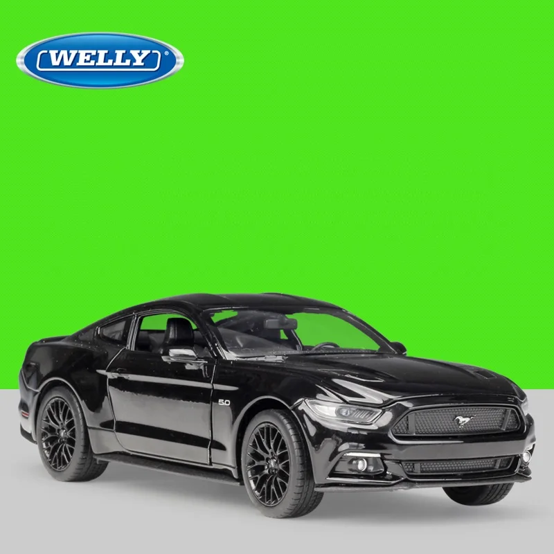 1:24 Welly Ford Mustang GT črna/rdeča/modra/mat črna Diecast Model Avtomobila