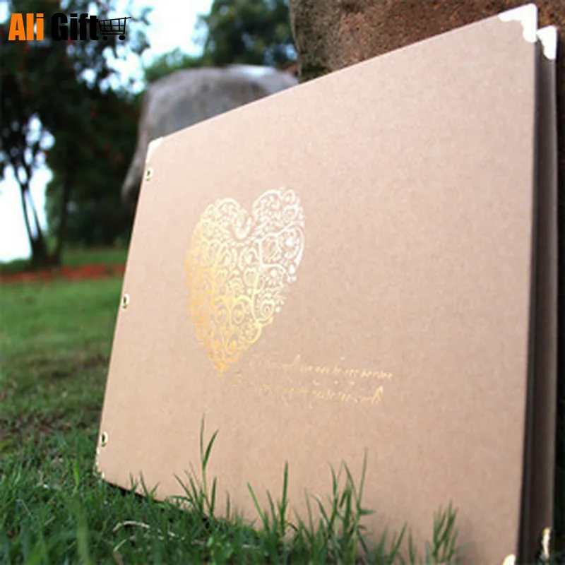 10 Inch DIY Album Album Srce Serije Obrti Papir Diy Ročno Albume Fotografij za Ljubimec Poroko Nalepke Scrapbooking 10 Strani