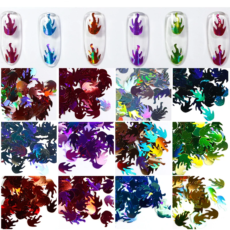 12 Barv 6Style Mavrica srca obliko holografski bleščice mix 