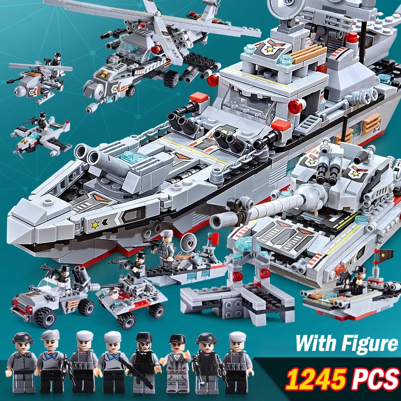 1245 KOS Vojaške Ladje Mornarice Zrakoplova Vojske Številke gradniki LegoINGlys Vojske Ladje Gradnje Opeke Otroci Igrače