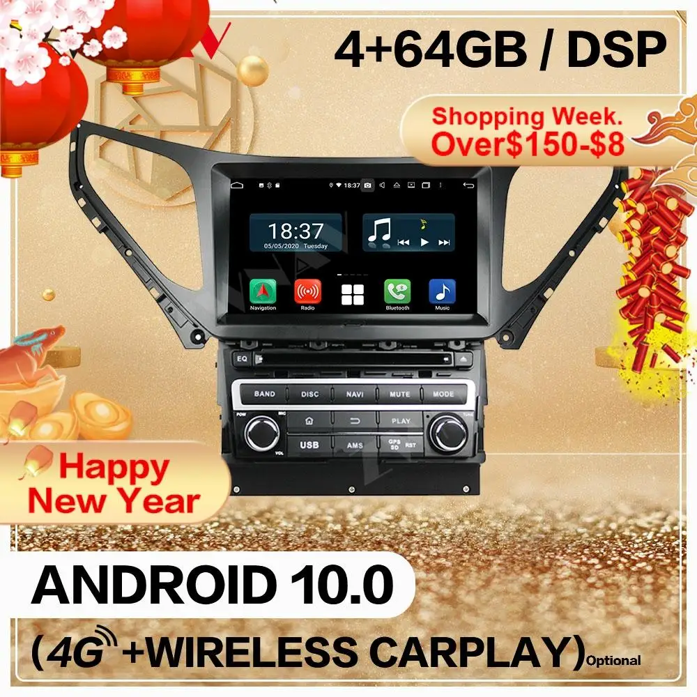 128GB Carplay 2 Din Za Hyundai AZERA 2016 2017 2018 2019 Android 10.0 Zaslon Predvajalnik Avdio Radio, GPS, Vodja Enote Auto Stereo