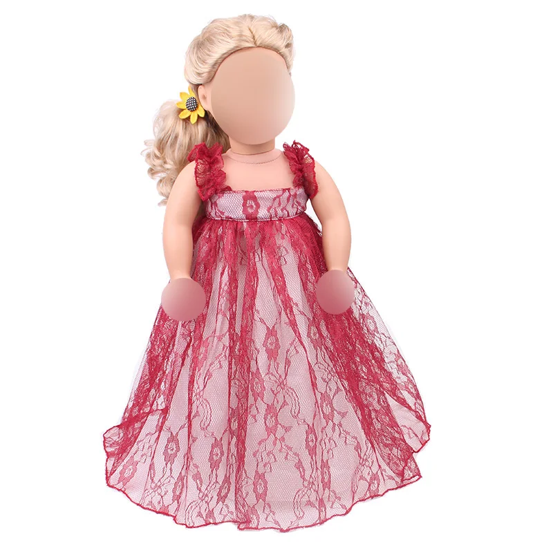 18 inch Dekleta lutka obleko hanbok Princesa čipke torto večerno obleko Ameriških novo rojen oblačila, Otroške igrače fit 43 cm baby c432