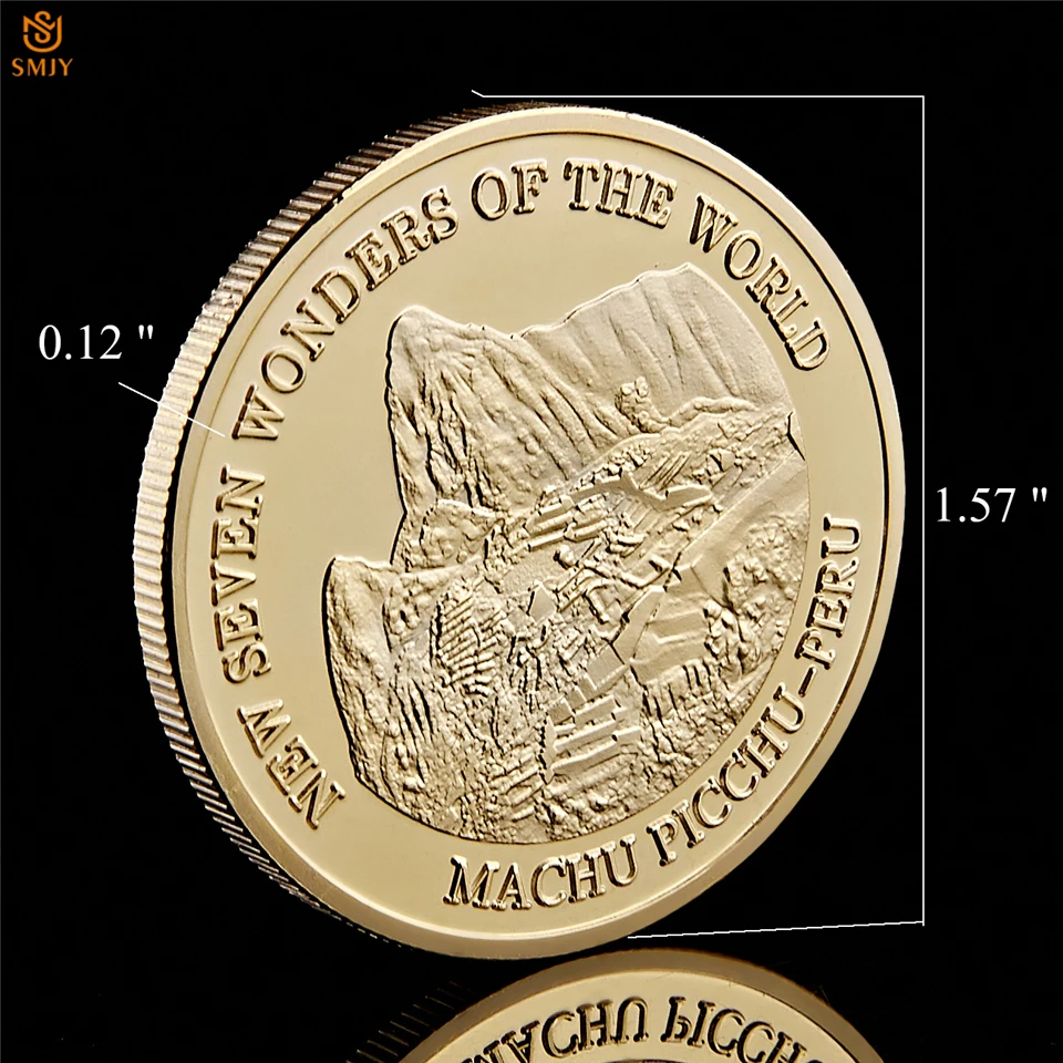 2007 Nov Svet Sedmih Čudes Peru Cusco Machu Picchu Inkovskega Imperija pozlačeni Novost Žeton Spominek Kovanca Zbiranja W/PCB Imetnika