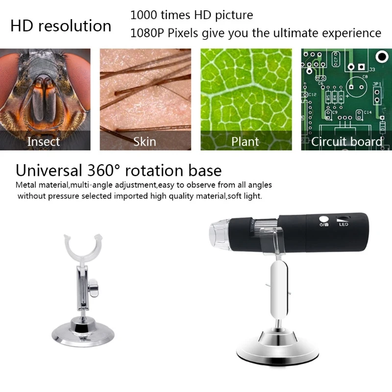 2020 Najnovejši 3 barve 1080P WIFI Digitalni 1000x Mikroskopom Lupo Kamera za Android, ios (iPhone, iPad