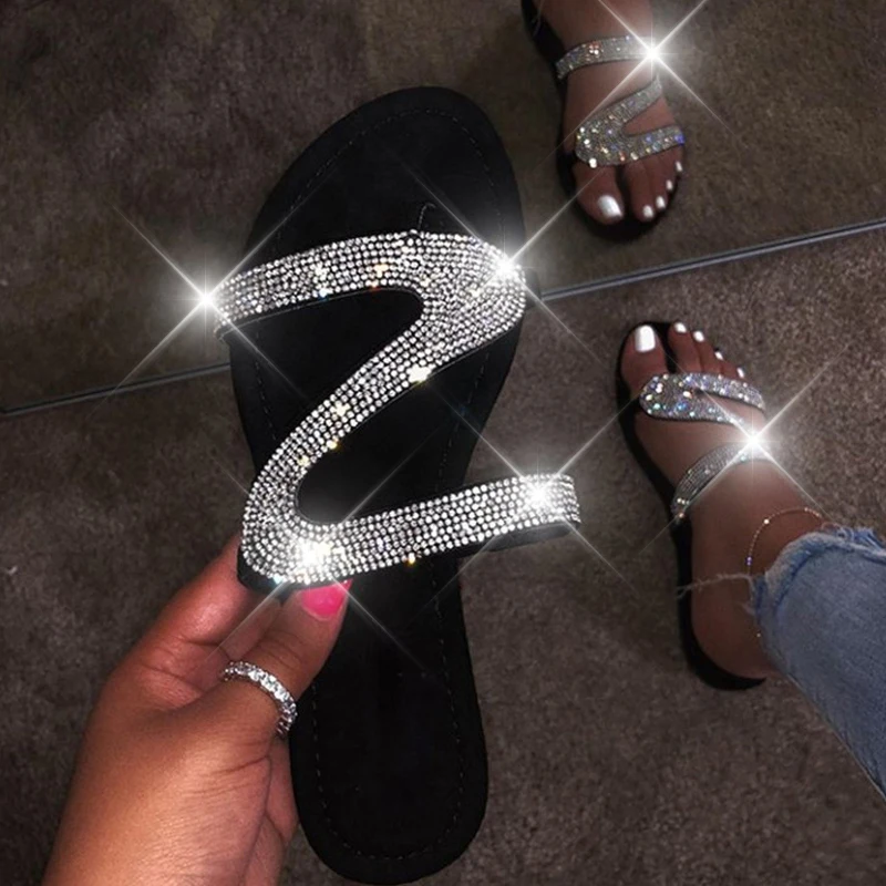 2020 Ženske Novi Z-oblikovan Diamond Sandali Lepe Izdelave Non-slip Lahke Udobno Ročno izdelane Flip-flops