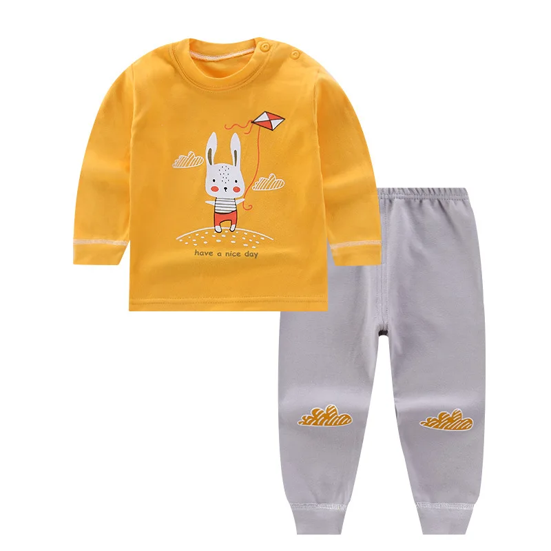 2020ins bombaž dolg rokav Pižamo oblačila sklop Obleke, hlače risanka otrok dveh kosov srčkan baby toddler dekle, fant, otroci malčke