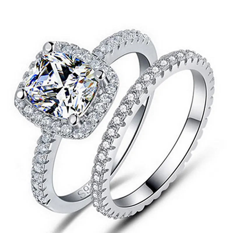 2021 novo 925 sterling silver udejstvovanje obroči set za ženske prst band obroči moda poročni nakit osebno R1090