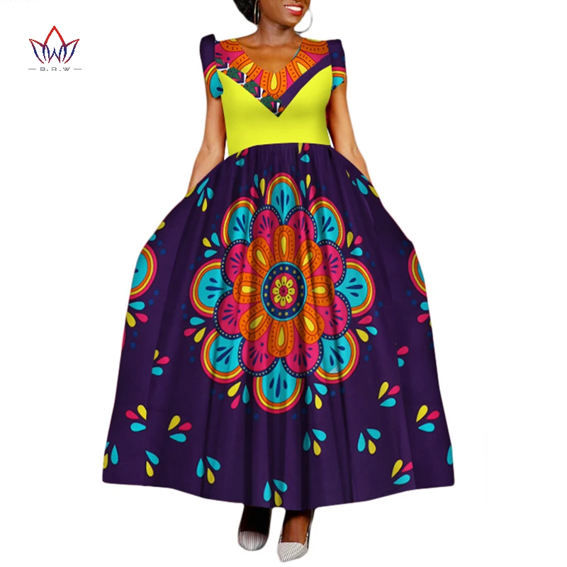 2021 Poletje Meri Maxi Dashiki Obleko Afriške Ženske obleke brez naramnic Vestidos Elegantno Natisnjeni Oblačila Edinstveno WY2201