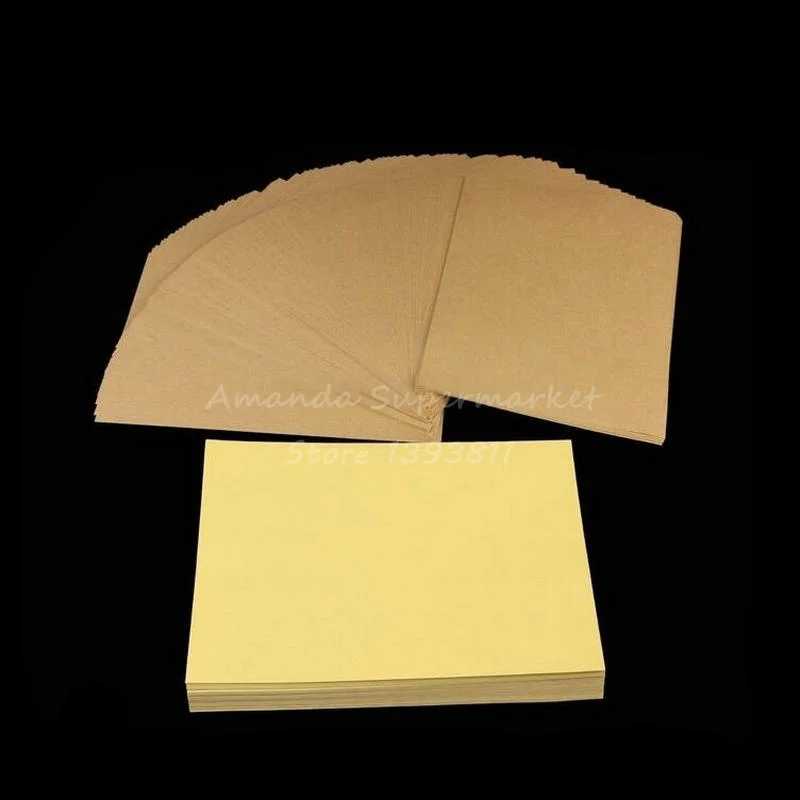 25 Listov A4 Prazno Kraft Etikete, Nalepke, Papir Rjavi samolepilni Papir Za Laserske & Inkjet Tiskalnik