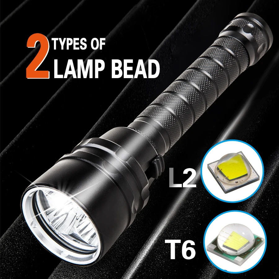 25 W 75-vatne žarnice 125W vodoodporna LED Svetilka T6 L2 Baklo Luči Zoomable Prenosni Potapljanje Luč za Kampiranje, Jahanje Avanturo Razsvetljavo