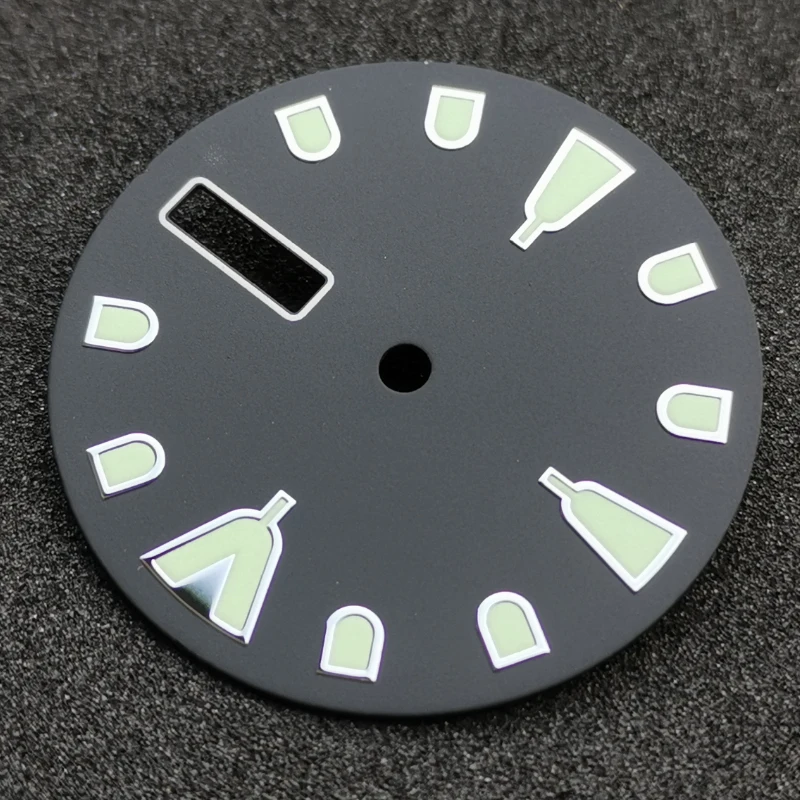 28.5 mm Black sterilne izbiranje svetlobna znamke datum okno gledal, izbiranje primerne za NH36 avtomatsko gibanje