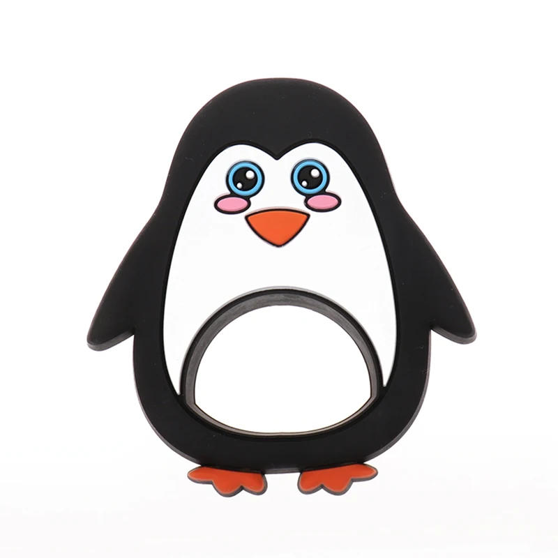 2pc Srčkan Risanka Pingvin Silikonski Baby Živali Teether Bpa Free Žvečilni Baby Začetnih Ogrlico, Obesek, Dodatki za Nego dojenčkov Darilo
